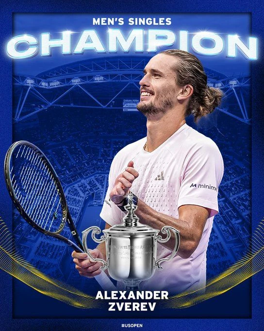 🏆 Александр Зверев впервые выиграл US Open.