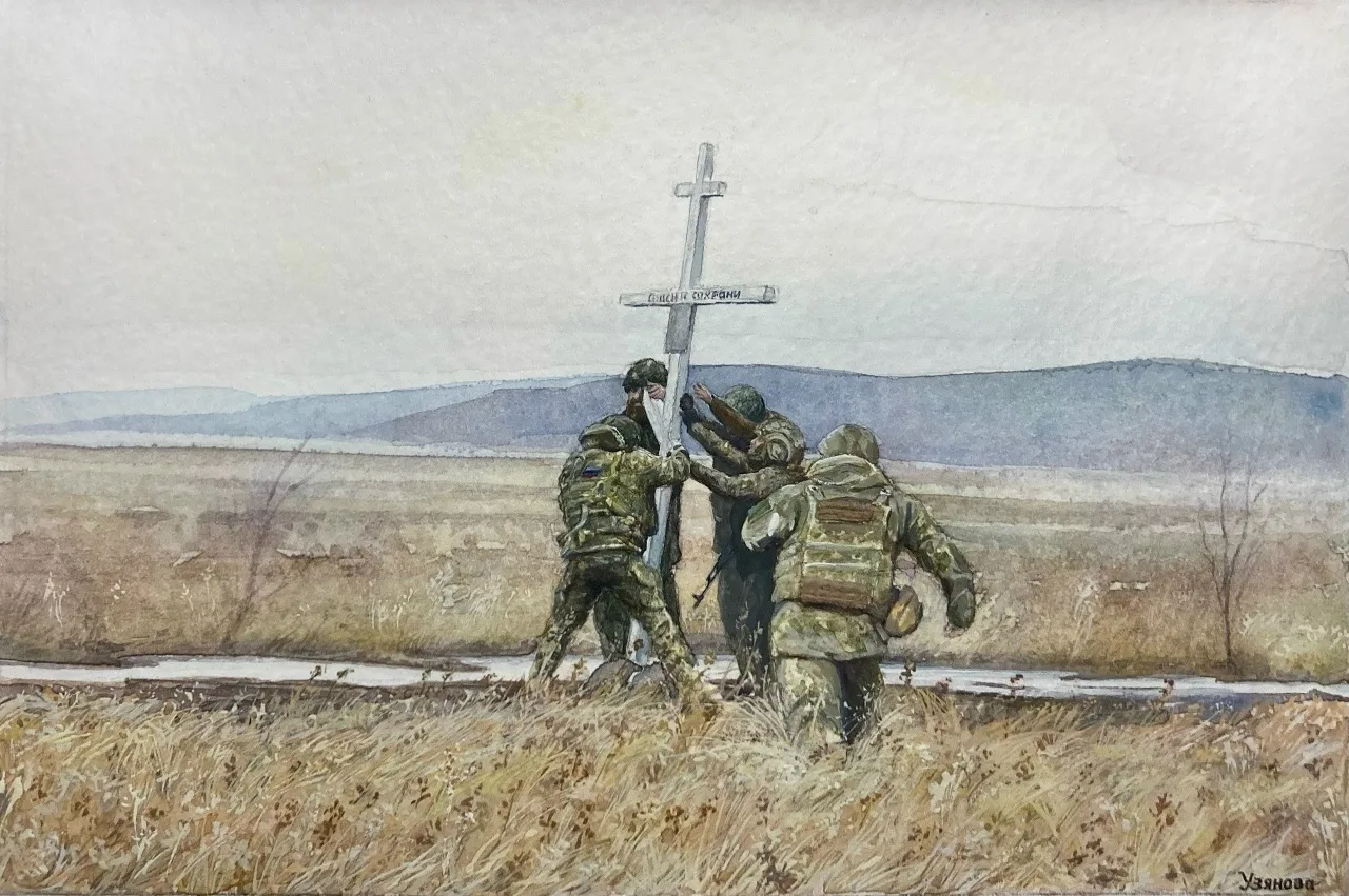 О подвиге в красках 🎨  Четверокурсница ФФ (профиль «Изобразительное искусство») Анастасия Узянова пр