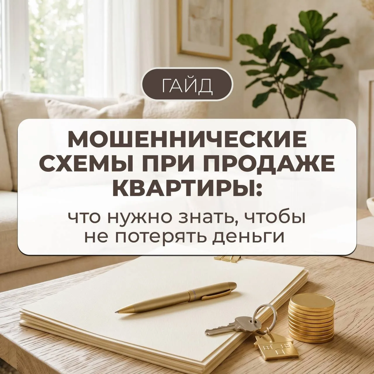 ⚡️ГАЙД: как не потерять деньги при продаже квартиры

К сожалению, мошенники с каждым годом становятс