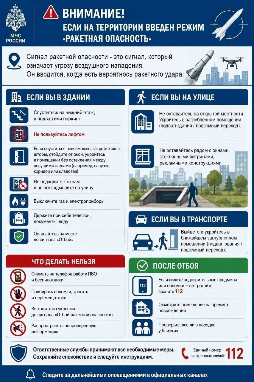 ❗️ Ракетная опасность действует в Пензенской области.