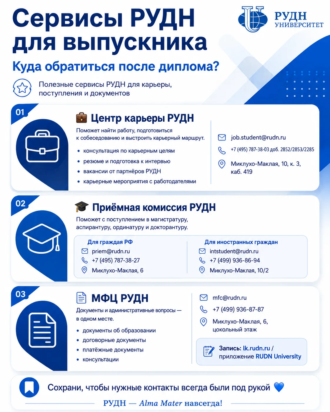 РУДН рядом с вами после выпуска💙