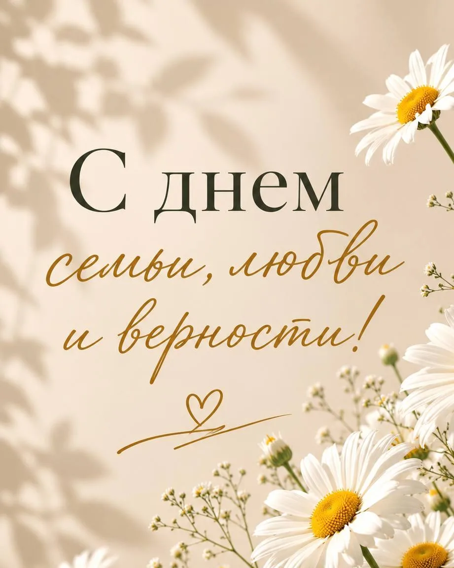 Поздравляем с Днём семьи, любви и верности! 🕊️
Пусть в каждом доме будет место для тёплых объятий, 