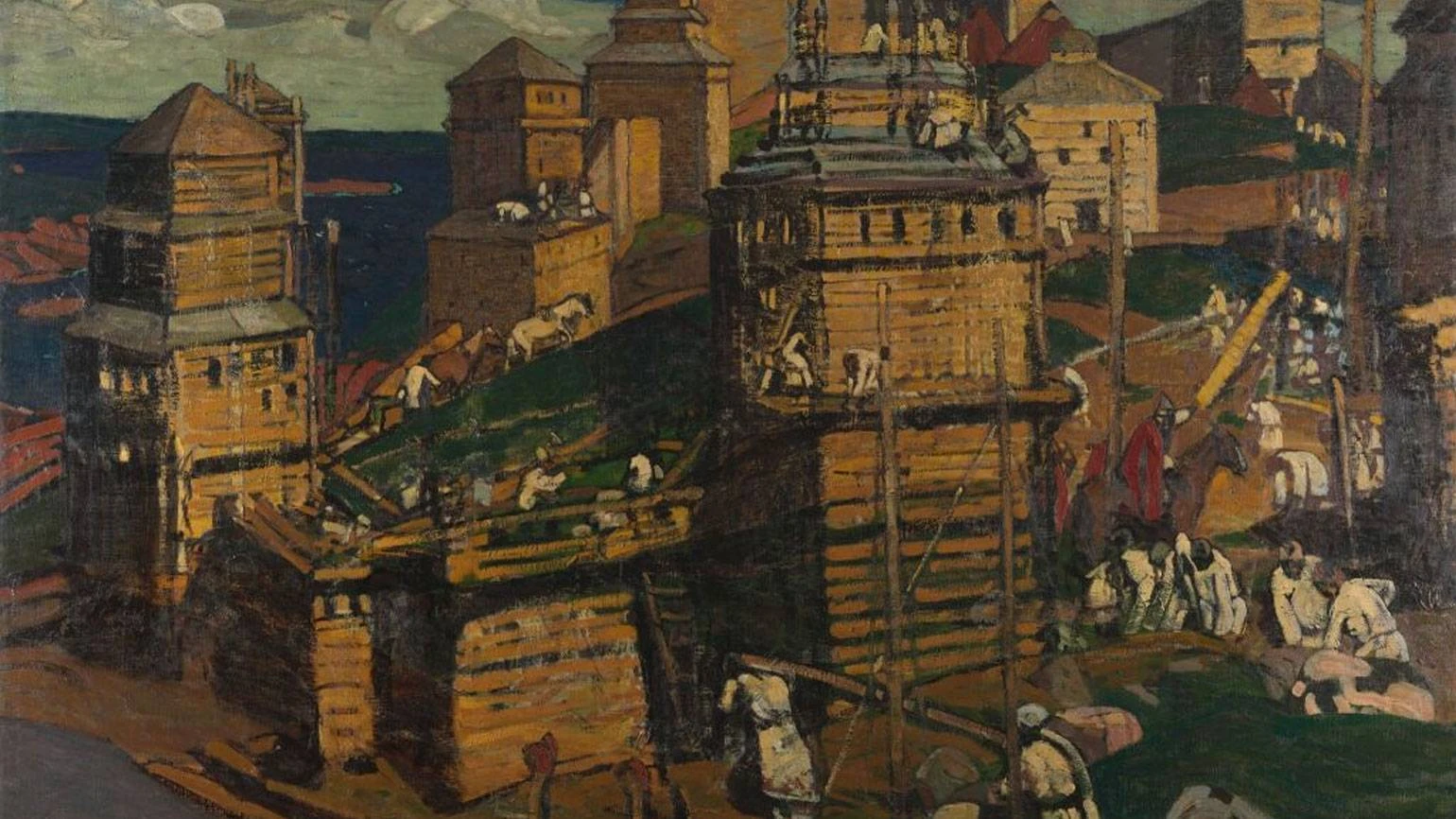 Николай Рерих. «Город строят». 1902. Холст, масло. Государственная Третьяковская галере...
