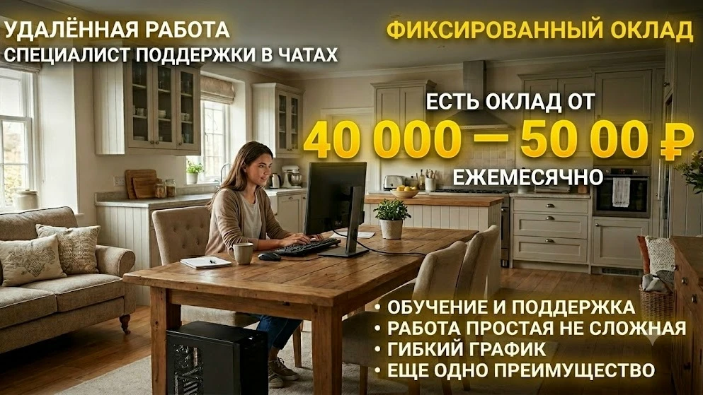 Удалённый специалист поддержки (от 4 часов в день)

ПОЛНОСТЬЮ УДАЛЕННАЯ РАБОТА — БЕЗ ЗВОНКОВ 💻

Ище