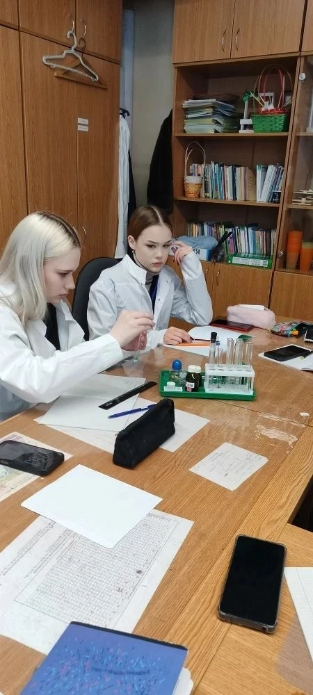 🧪 Практическая работа по химии: «Карбоновые кислоты»   На уроке химии учащиеся 10А медицинского клас