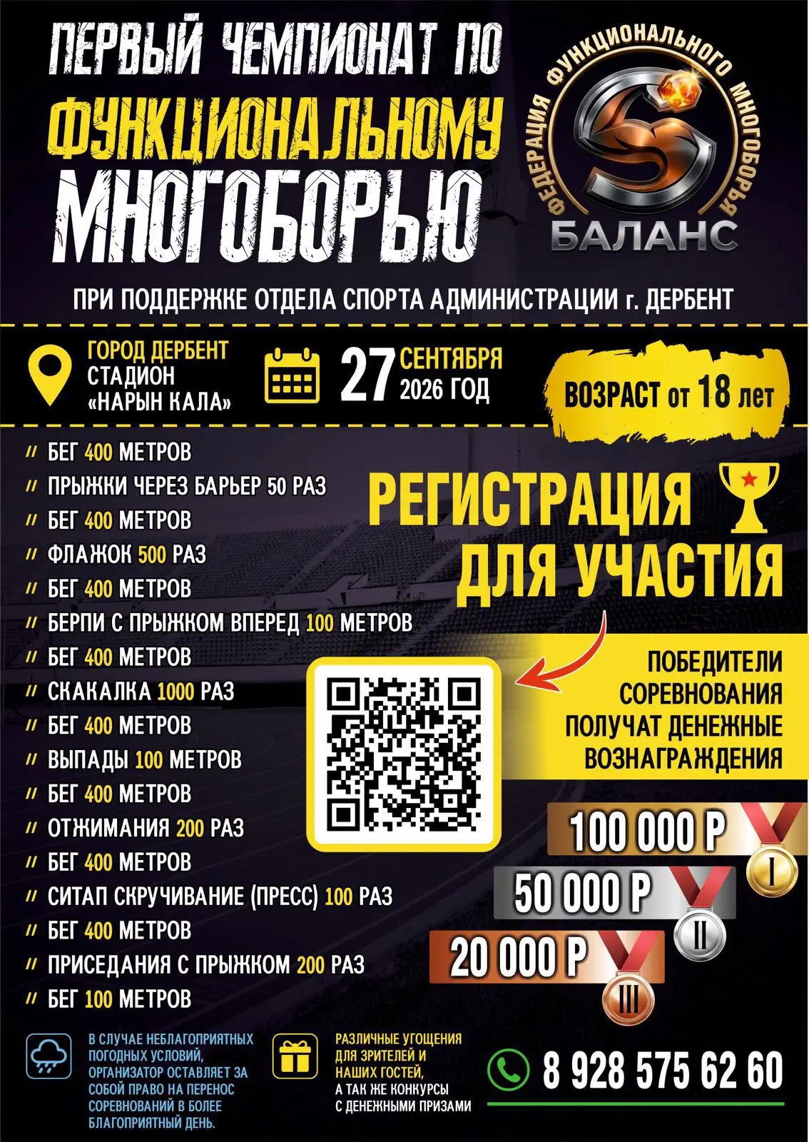 🏆 Впервые в Дагестане пройдет Чемпионат по функциональному многоборью посвященный Году...
