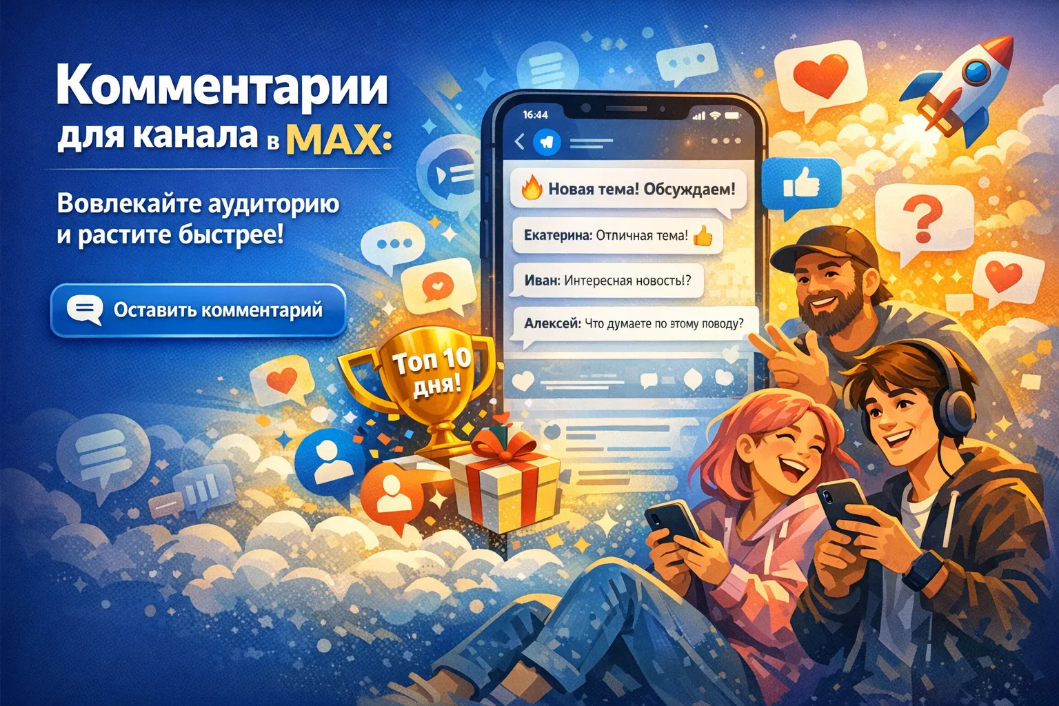 💬 Комментарии для канала в MAX: вовлекайте аудиторию и растите быстрее

Если в канале MAX не хватае