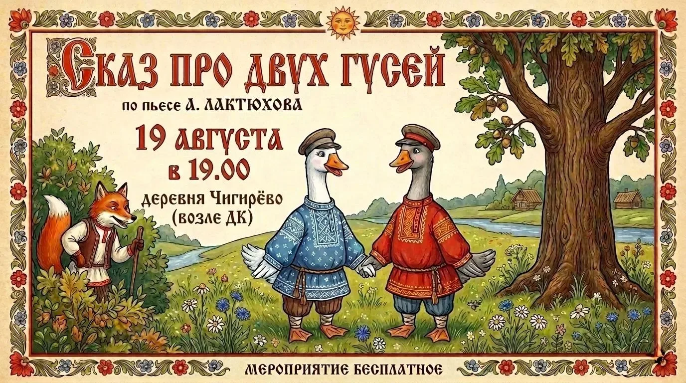 Сегодня премьера спектакля состоится на дне деревни Чигирево.