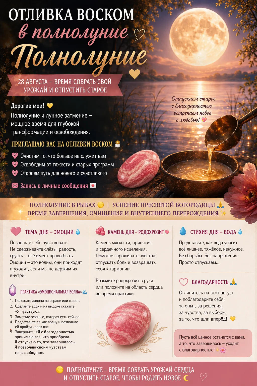 🌕 28 АВГУСТА • ВРЕМЯ СОБРАТЬ СВОЙ УРОЖАЙ И ОТПУСТИТЬ СТАРОЕ