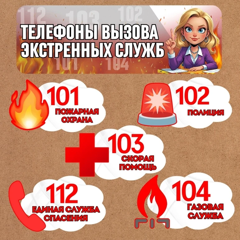 Публикуем список телефонов служб, куда вы можете обратиться при возникновении ЧС: