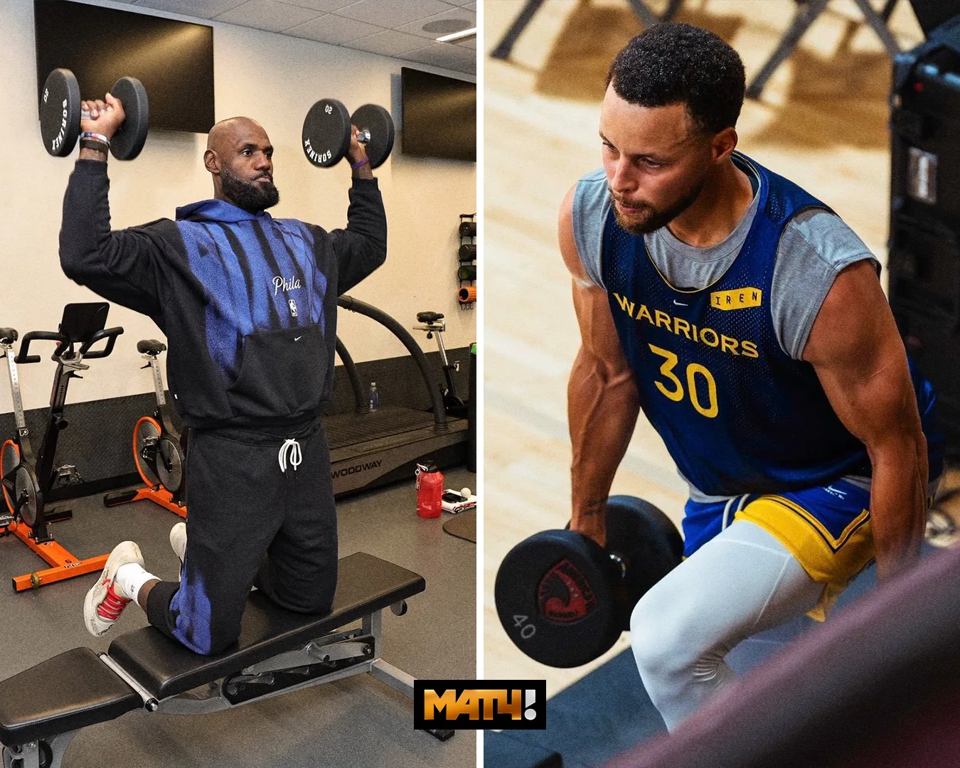 🏋🏼 Леброн и Стеф продолжают пахать в тренажёрке. Старички ещё многое могут