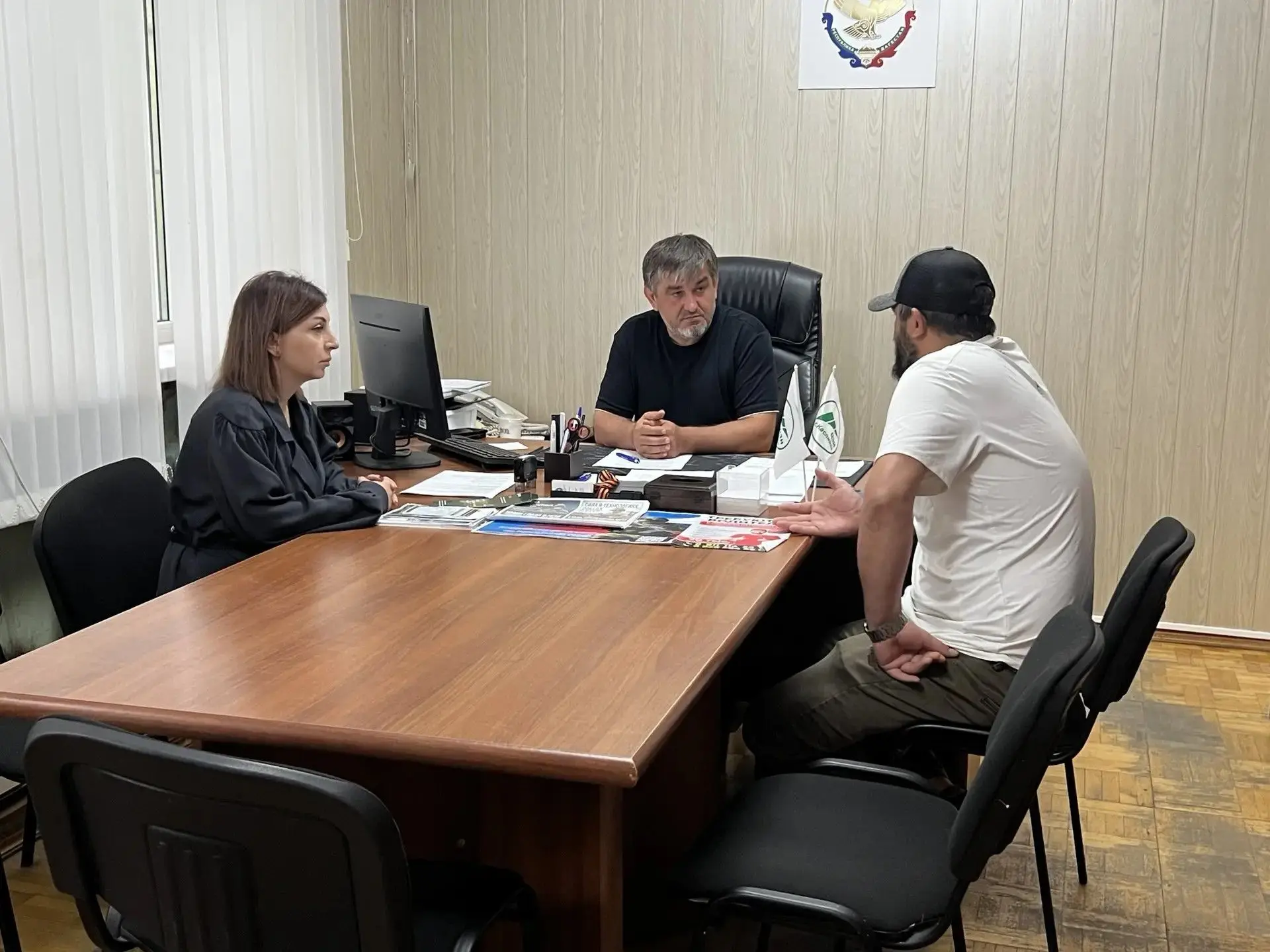 ‼️Сегодня, 16 июля руководитель Территориального центра занятости населения города Каспийск Магомед 