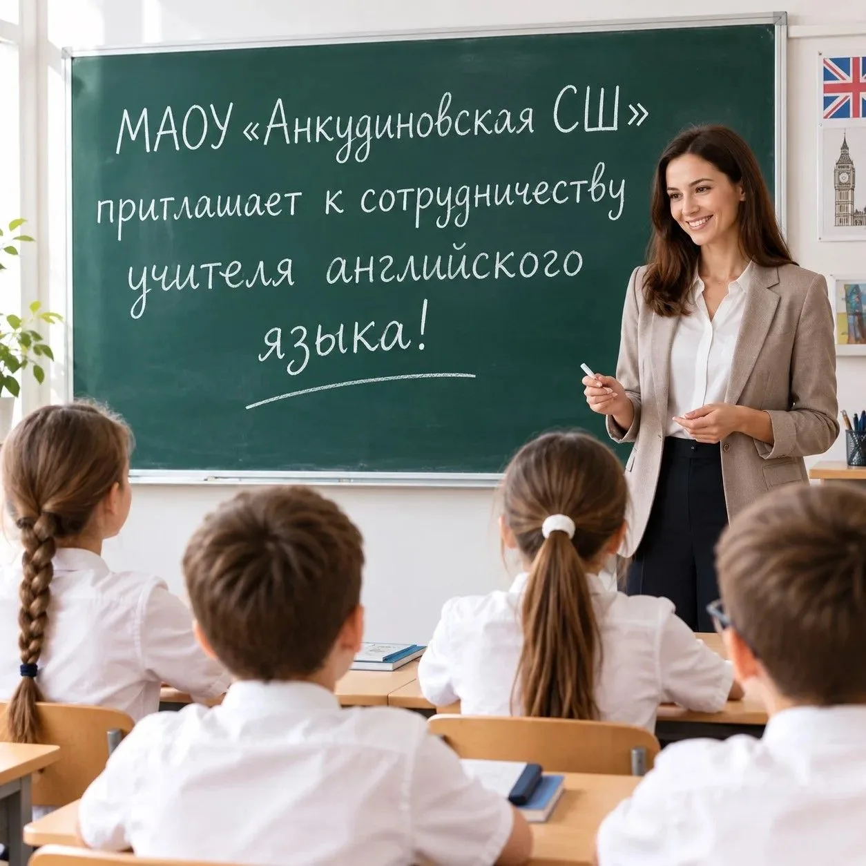 📚 МАОУ «Анкудиновская СШ» приглашает к сотрудничеству учителя английского языка! 🇬🇧