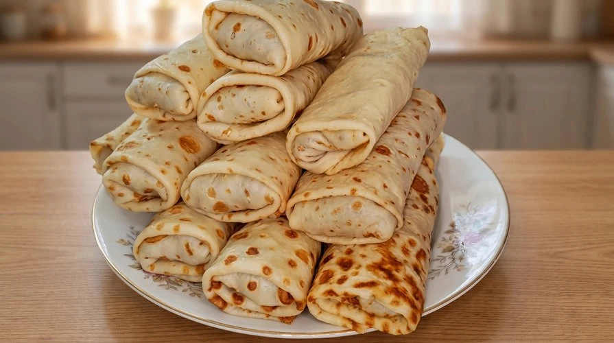 Тонкие блинчики с мясной начинкой — Нежные, тонкие блинчики с сочной мясной начинкой, томлёной в мол