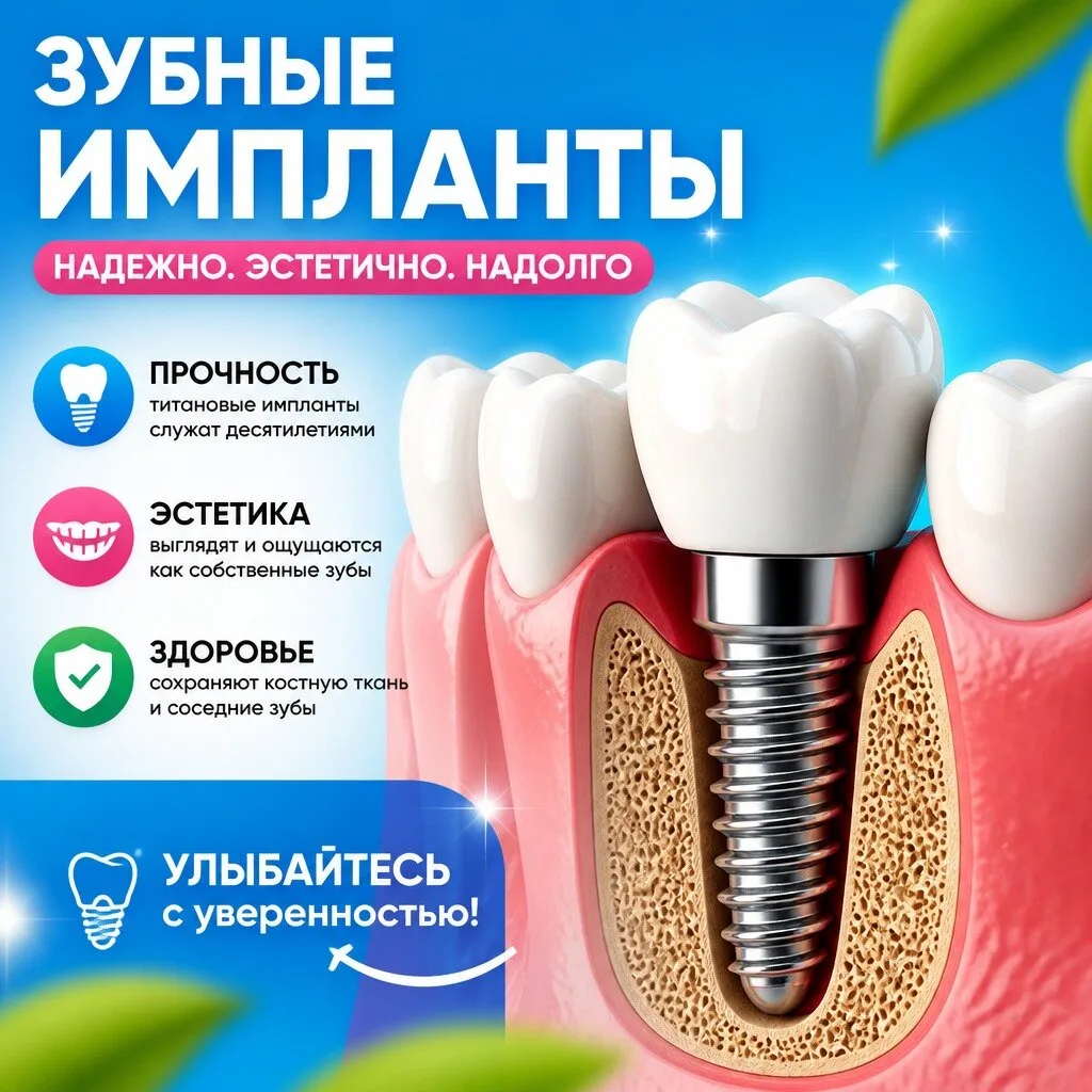 Имплантация зубов All-on-4 от 3 950 ₽ за 20 мин! Рязань!