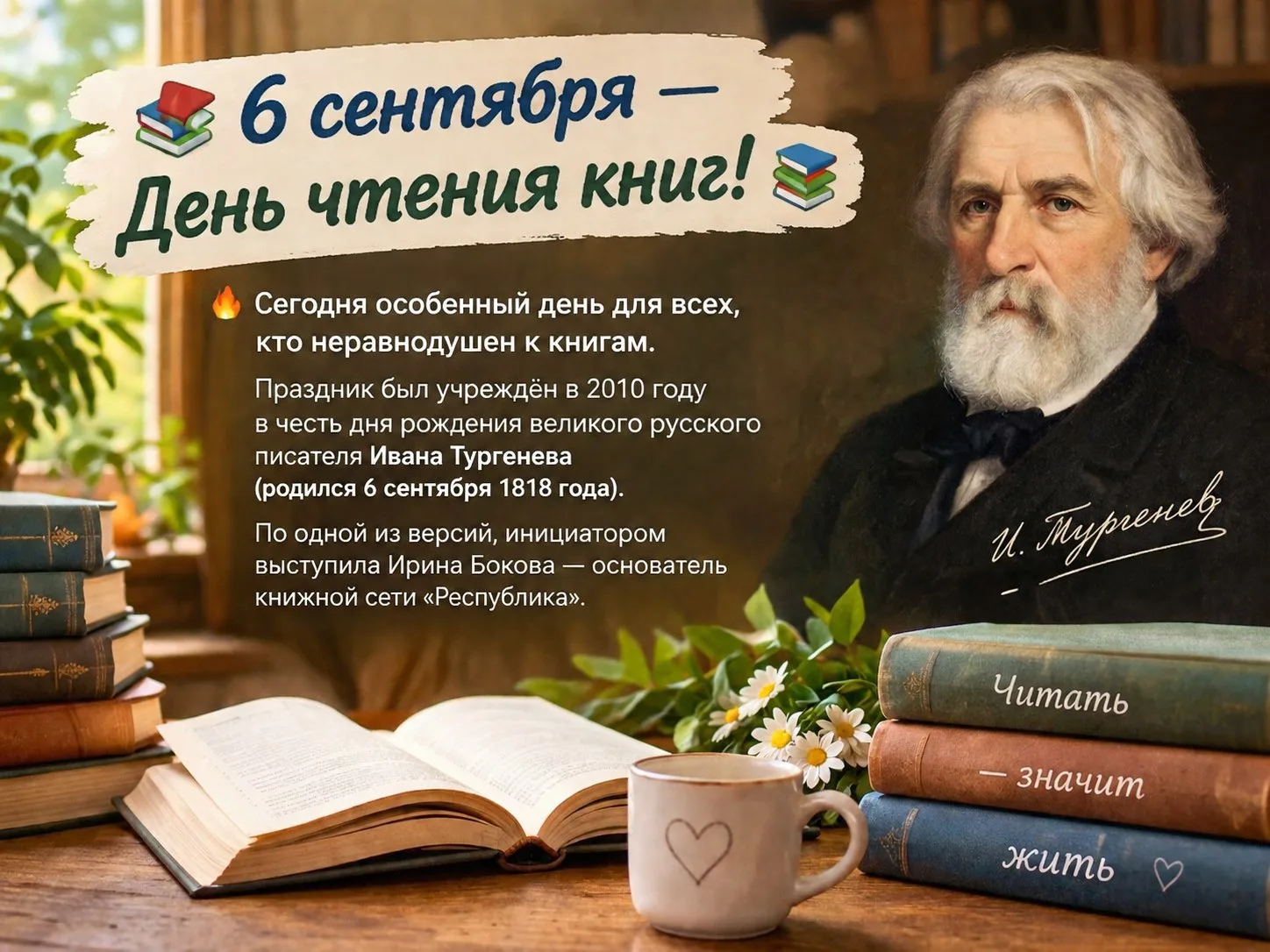📚 6 сентября — День чтения книг!