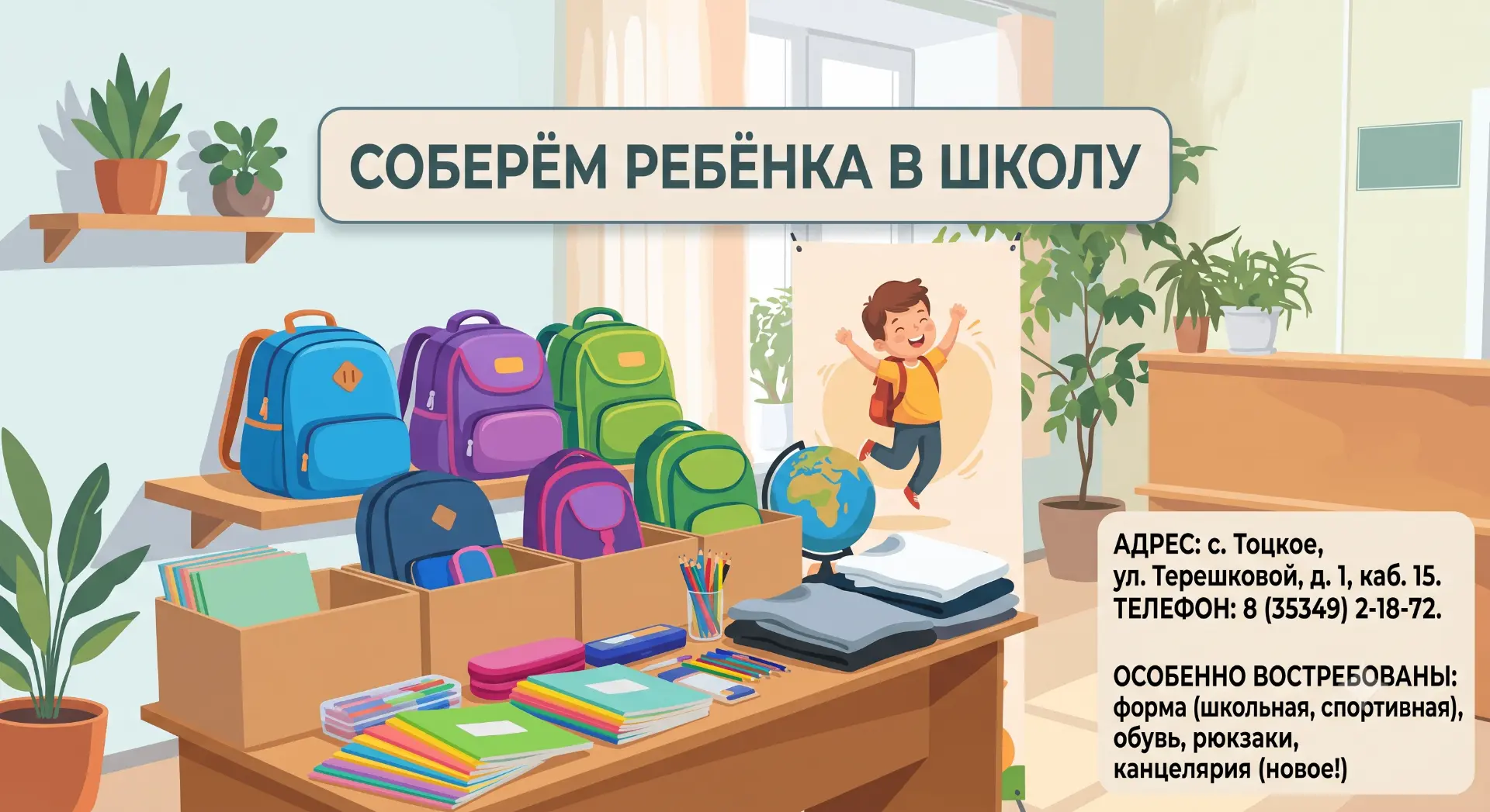 Комплексный центр социального обслуживания населения открыл пункт приёма школьных прина...