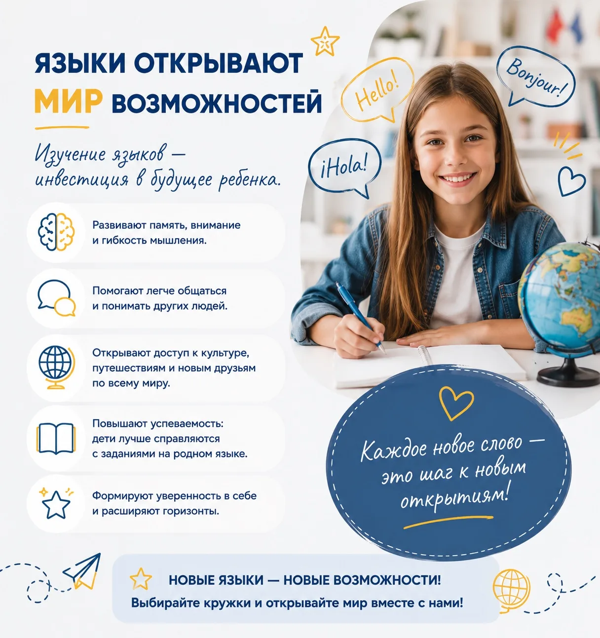 🌍 Иностранные языки — это не только новые слова. Это новые возможности.

Изучение иностранного язык