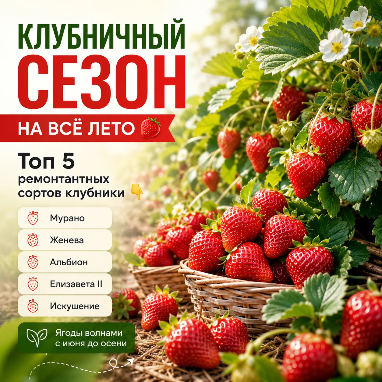 КЛУБНИЧНЫЙ СЕЗОН ВСЁ ЛЕТО 🍓