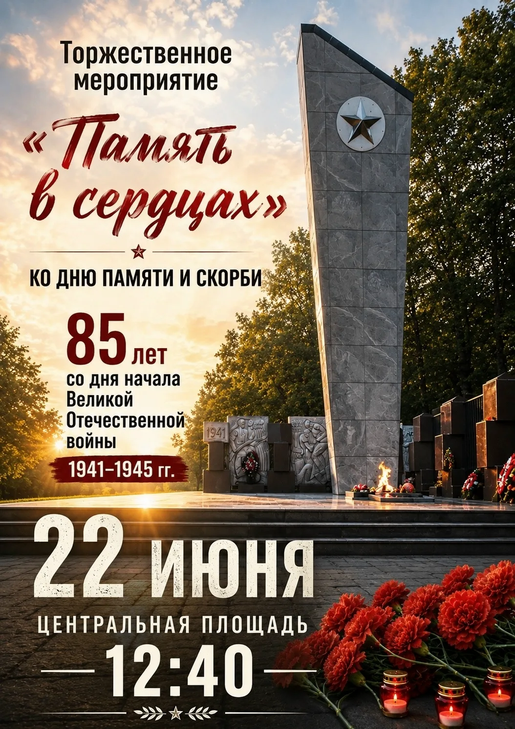 22 июня: День памяти и скорби. 85 лет с начала Великой Отечественной войны.
Приглашаем всех на Центр
