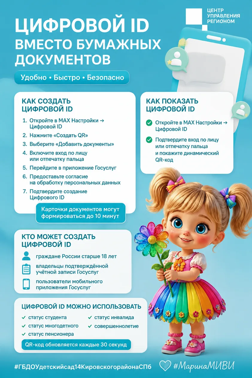 Цифровой ID в мессенджере «Макс» позволяет подтверждать возраст и льготные статусы без ...