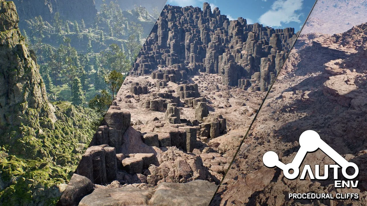 Unreal Engine - AutoEnv Procedural Rock Cliffs v5.6
