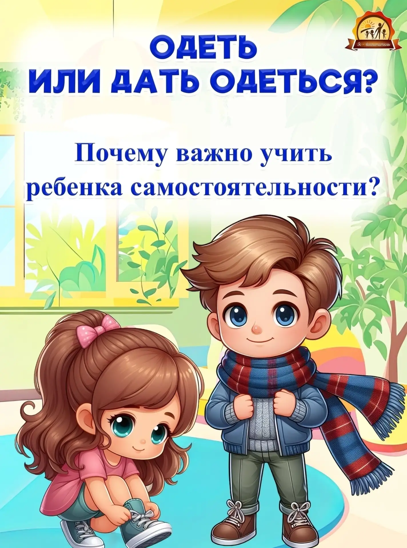 Консультация для родителей "Одеть или дать одеться или зачем учить ребенка самостоятель...