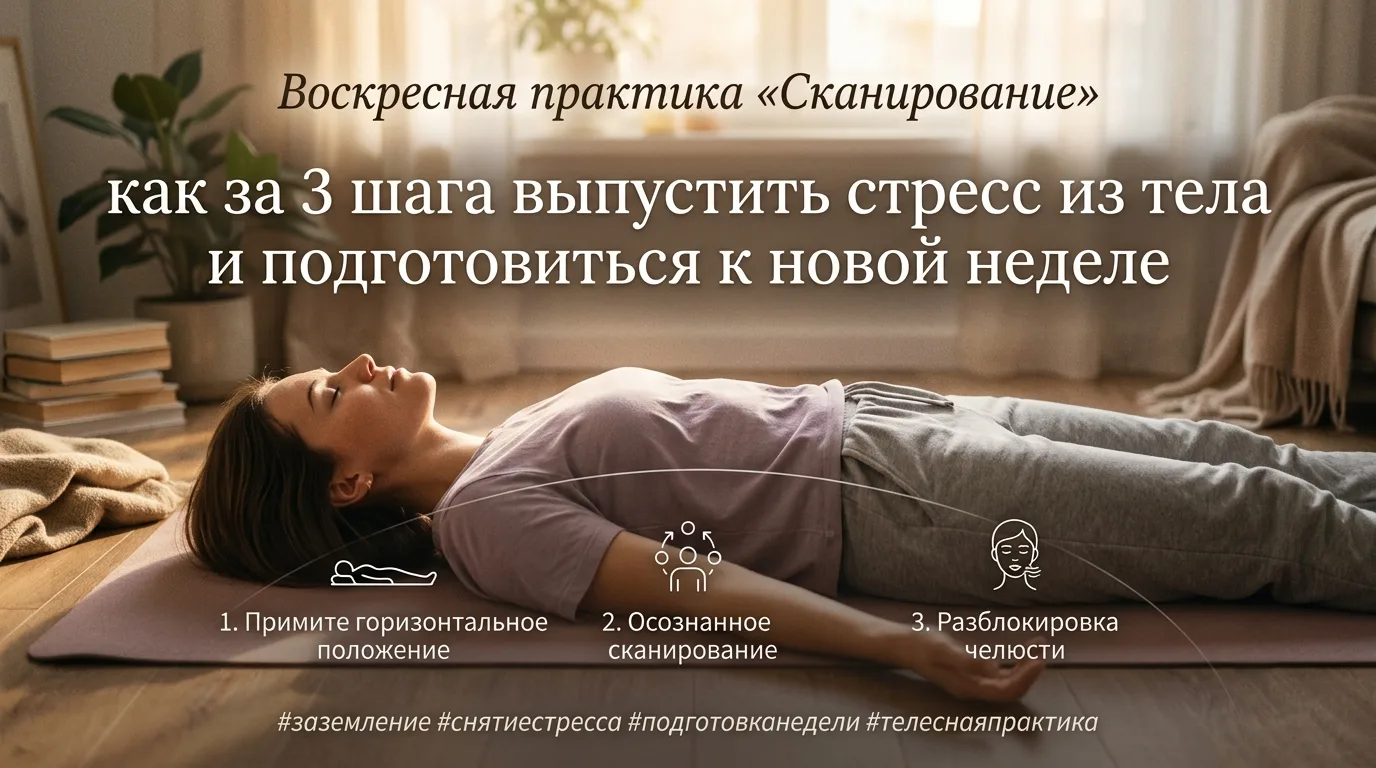 Воскресная практика «Сканирование»: как за 3 шага выпустить стресс из тела и подготовиться к новой н