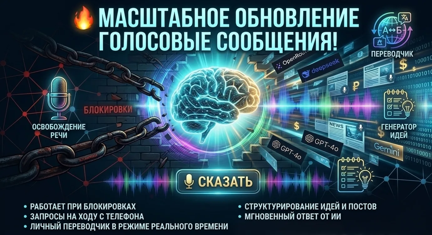 ​🔥 Масштабное обновление: Голосовые сообщения теперь в деле!  ​Мы знаем, как неудобно бывает набират