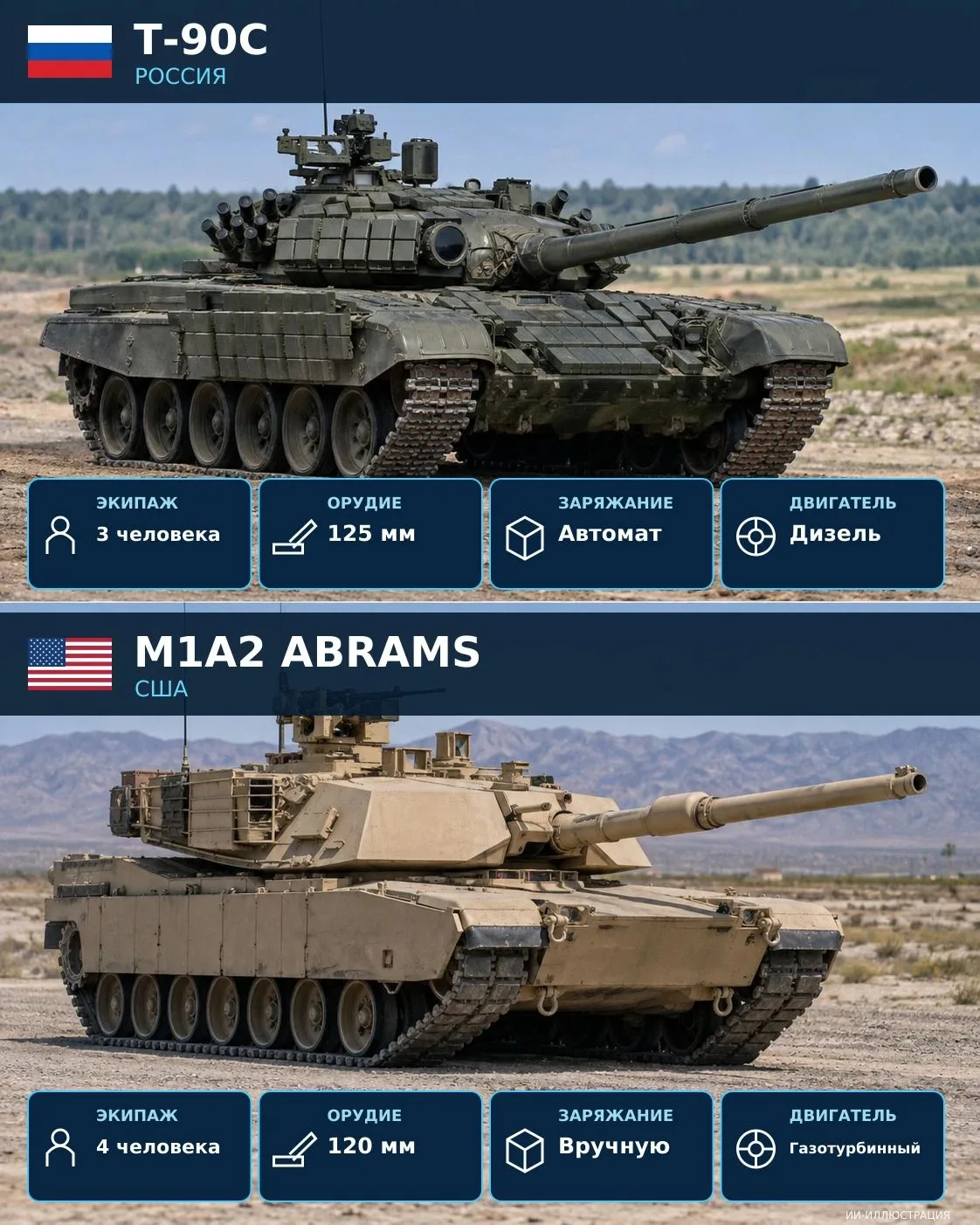 🛡 Т-90С И ABRAMS: ПОЧЕМУ ОДИН ТАНК КОМПАКТНЕЕ ДРУГОГО?