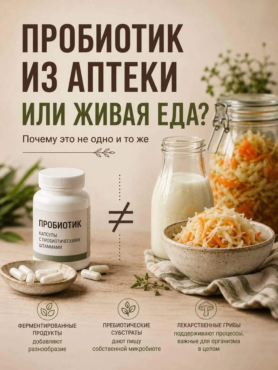 Пробиотик из аптеки или живая еда: почему это не одно и то же