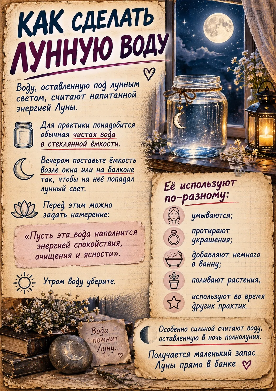 🌕 КАК СДЕЛАТЬ ЛУННУЮ ВОДУ