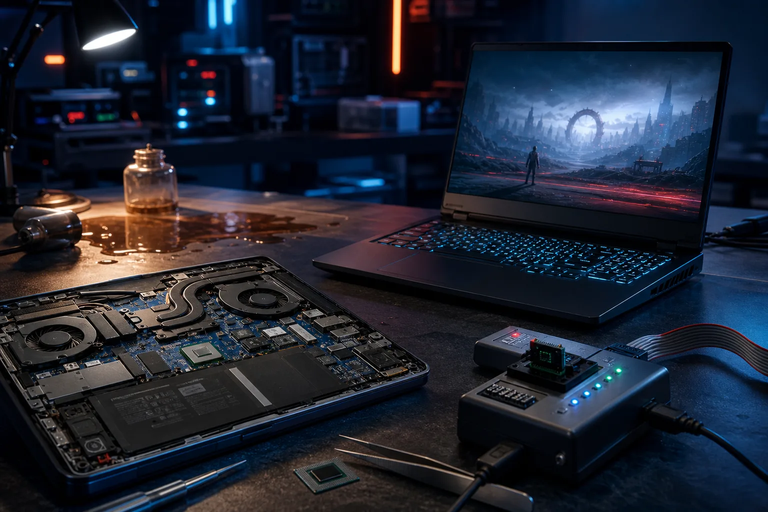Lenovo IdeaPad Gaming 3 после залития восстановили через замену EC и перепрошивку