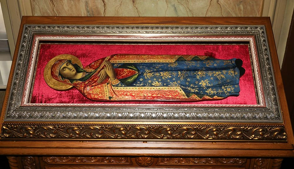 Паломническая Гефсиманская плащаница (копия XIX века с Плащаницы Царицы Небесной из Геф...
