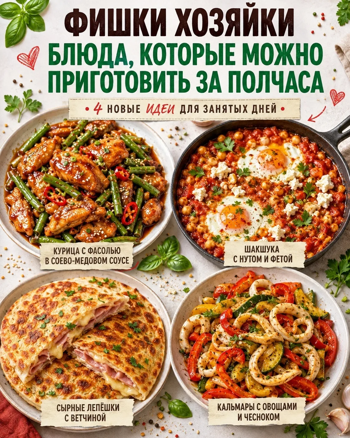 ⏱️ Ещё 4 блюда, которые спасают, когда на готовку есть максимум полчаса. Простые продук...