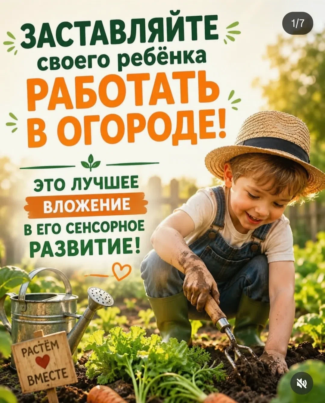 А вы привлекаете ребенка к помощи в огороде?
