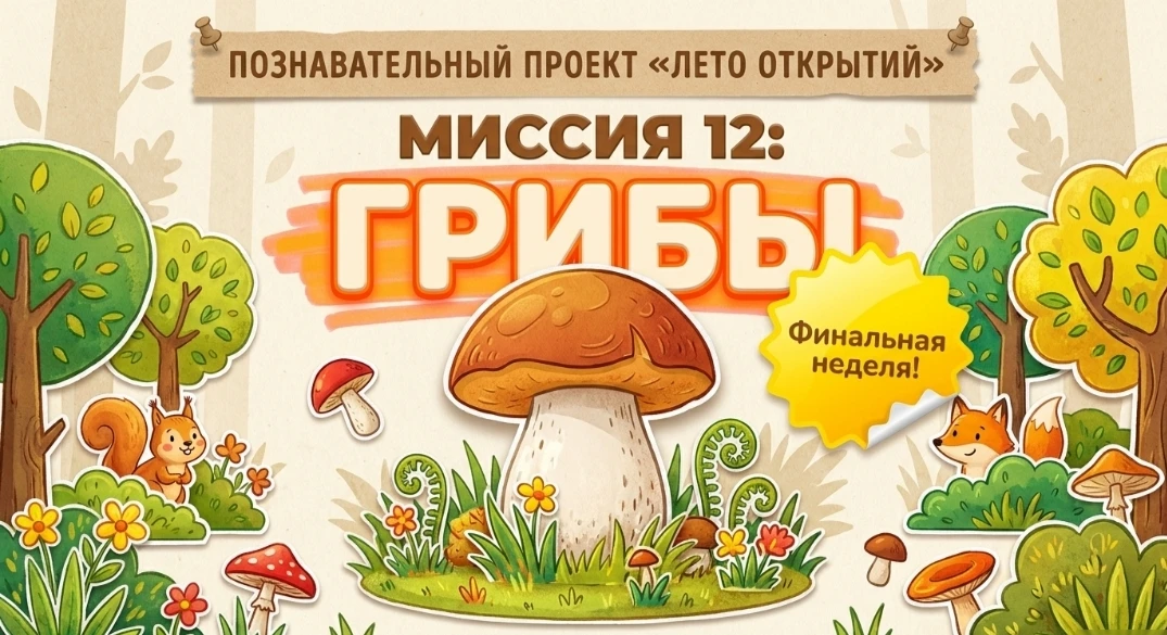🍄‍🟫 «ЛЕТО ОТКРЫТИЙ»: ФИНАЛЬНАЯ НЕДЕЛЯ №12 – ГРИБНАЯ ПОРА! 🍄