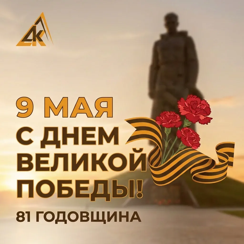 От лица компании «ДревКаркас» поздравляем вас с 81‑й годовщиной Великой Победы!