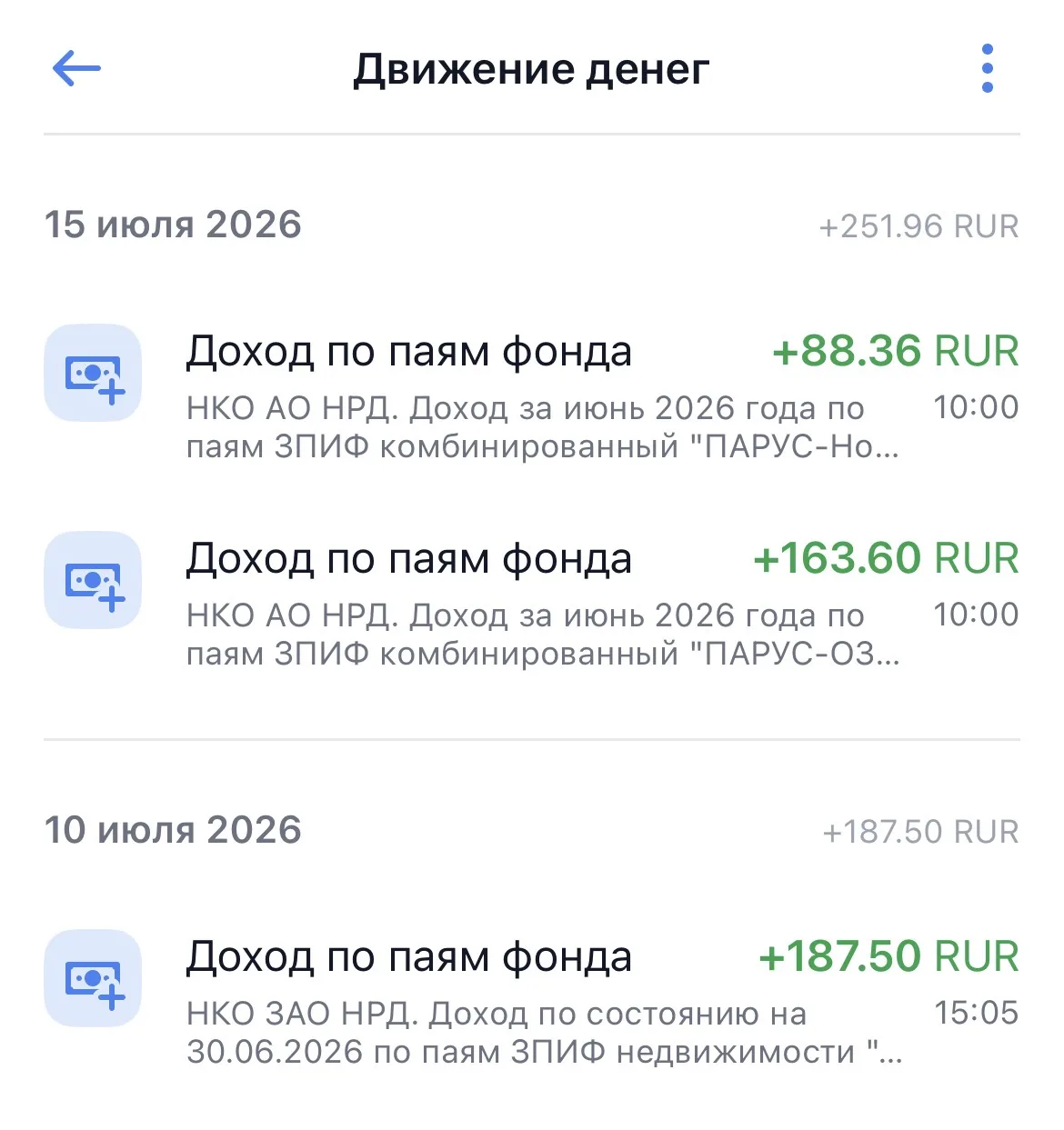 Пассивный доход за июль
