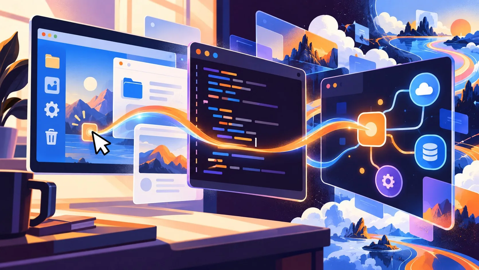 Есть API — агент идёт через API. Нет API — кликает по экрану. Holo4 пытается не выбират...