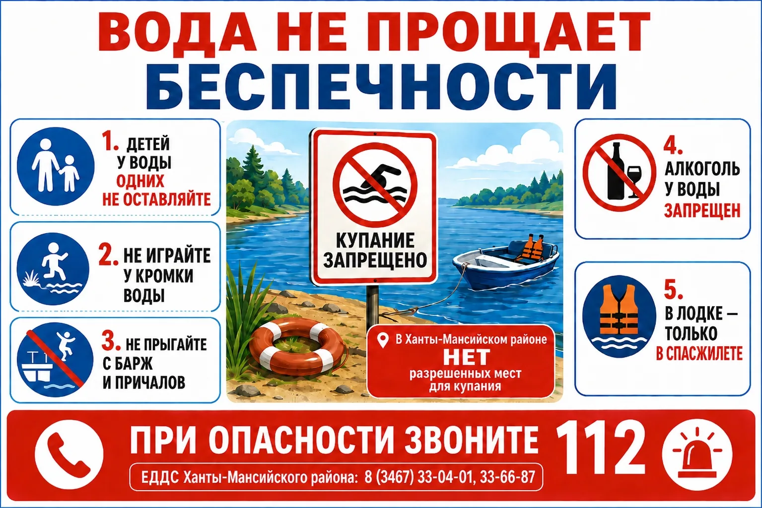 Вода не прощает беспечности

Весной и в начале лета 2026 года в Югре снова происходят трагедии на во