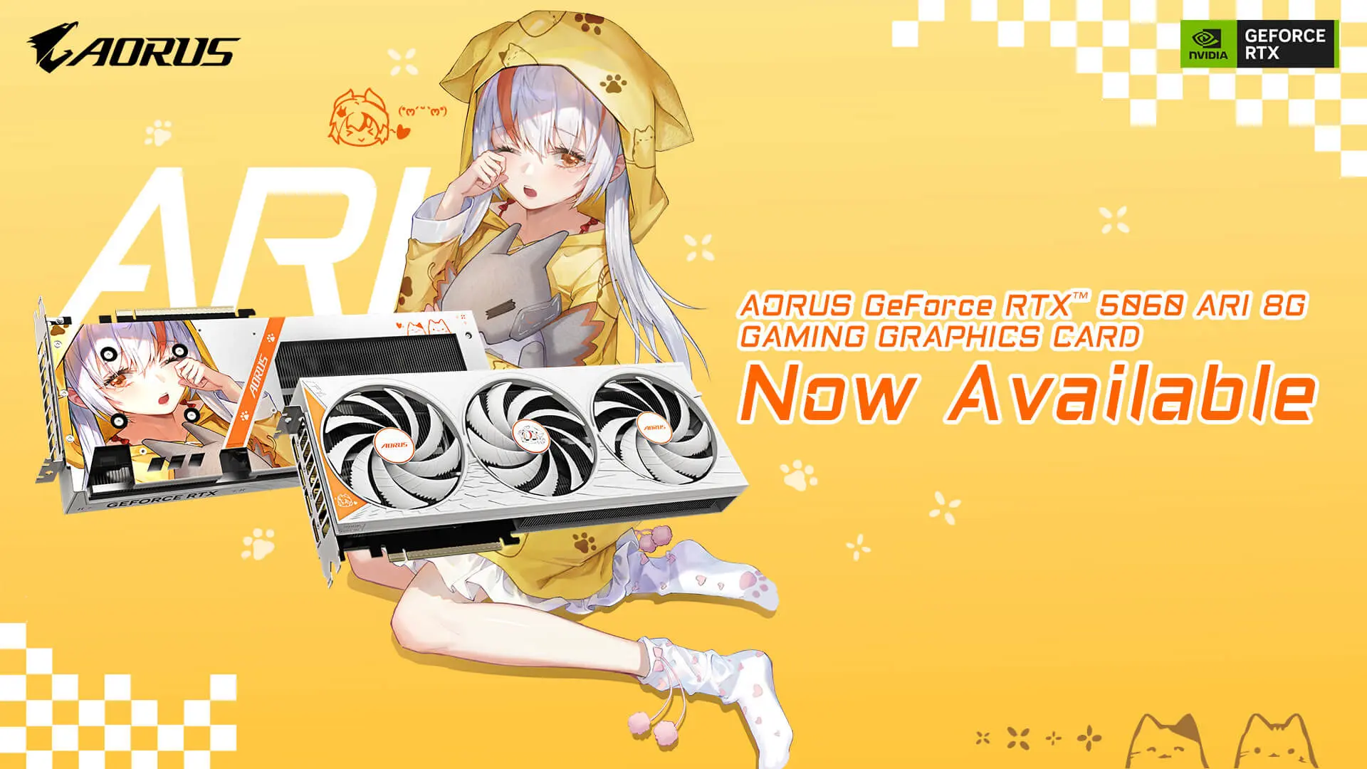 Gigabyte представила видеокарту Aorus GeForce RTX 5060 ARI 8G
