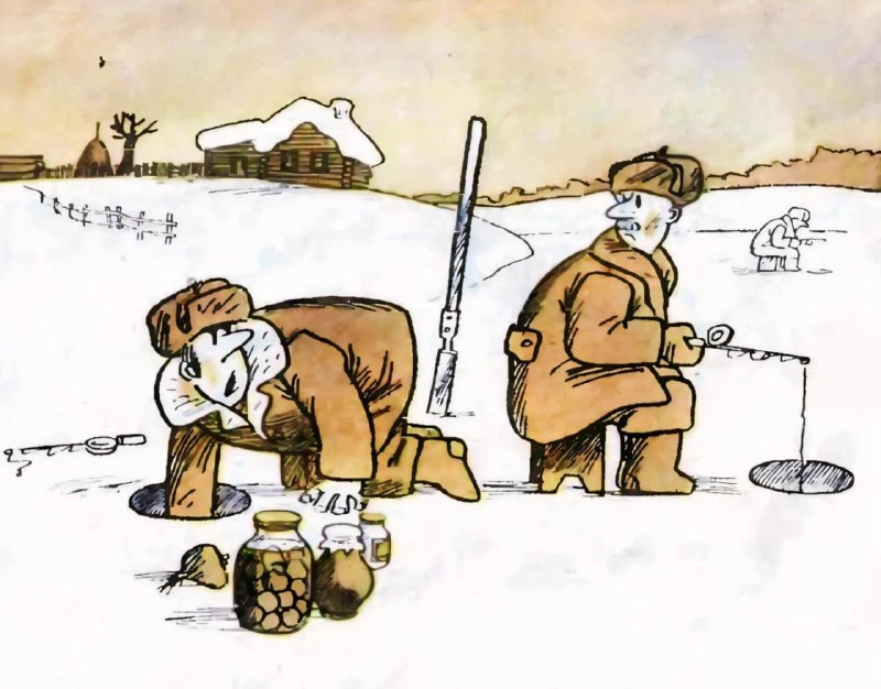 - Здесь, по-моему, чей-то погреб!  

1978г Художник: В. Боковни

КРОКОДИЛ