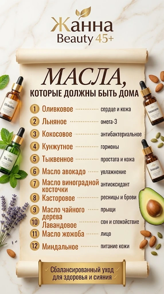 🌿 12 масел, которые должны быть дома