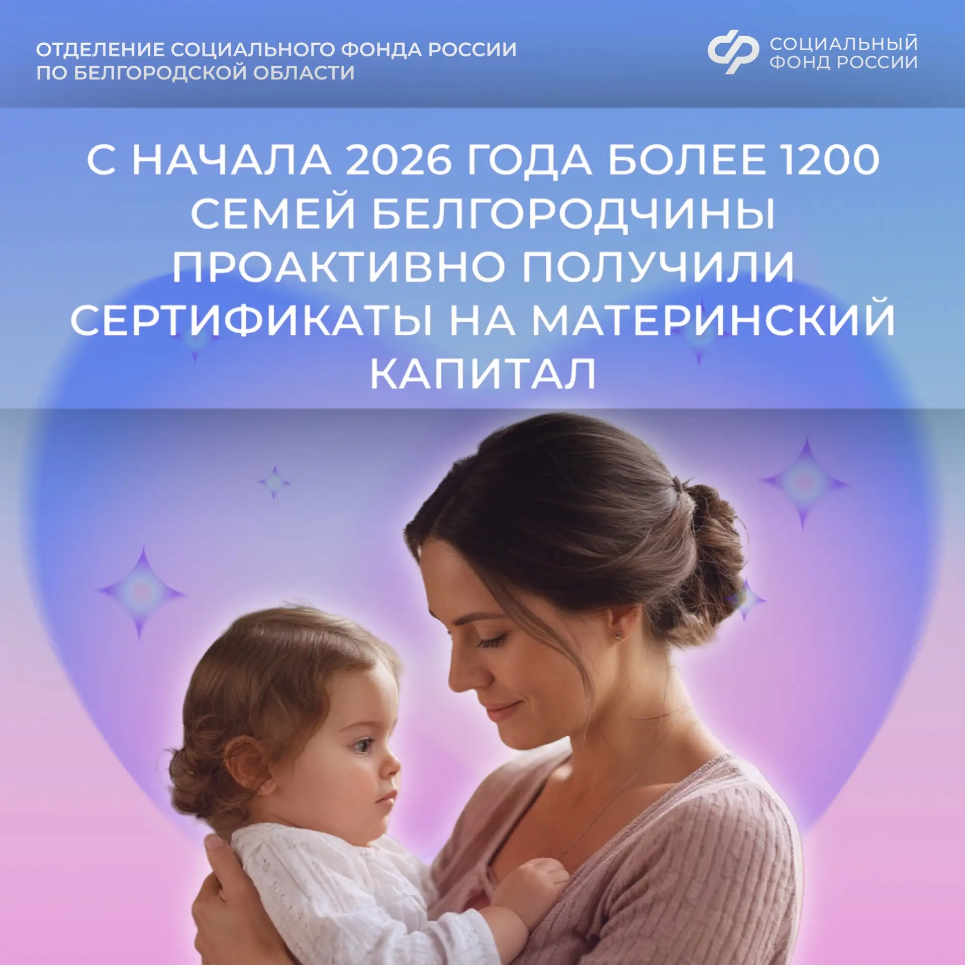 📊 Шесть лет назад Отделение СФР по Белгородской области впервые стало назначать маткапитал семьям пр