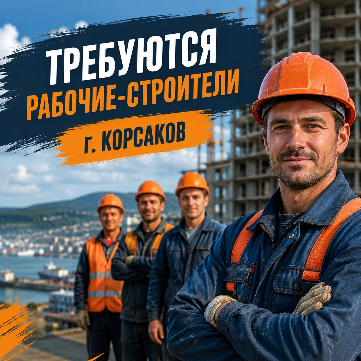 ❗️Требуются рабочие-строители для работы на объекте в г. Корсаков!