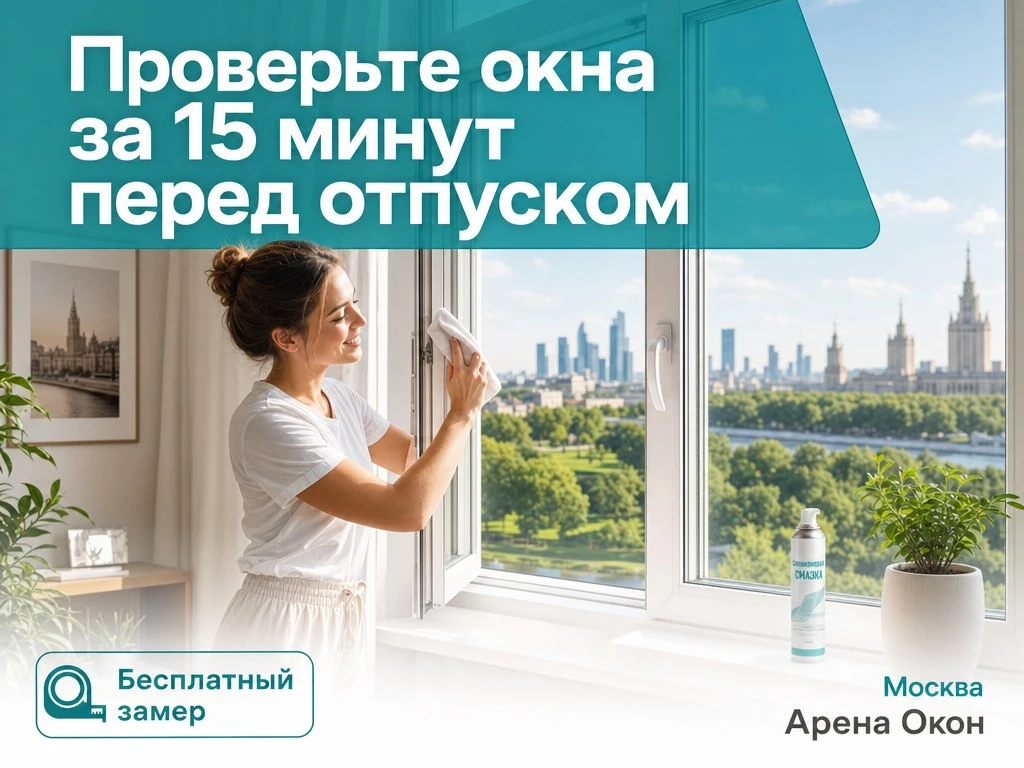 Июль — идеальное время проверить окна перед отпуском. Вернуться к протёкшей створке или сквозняку — 