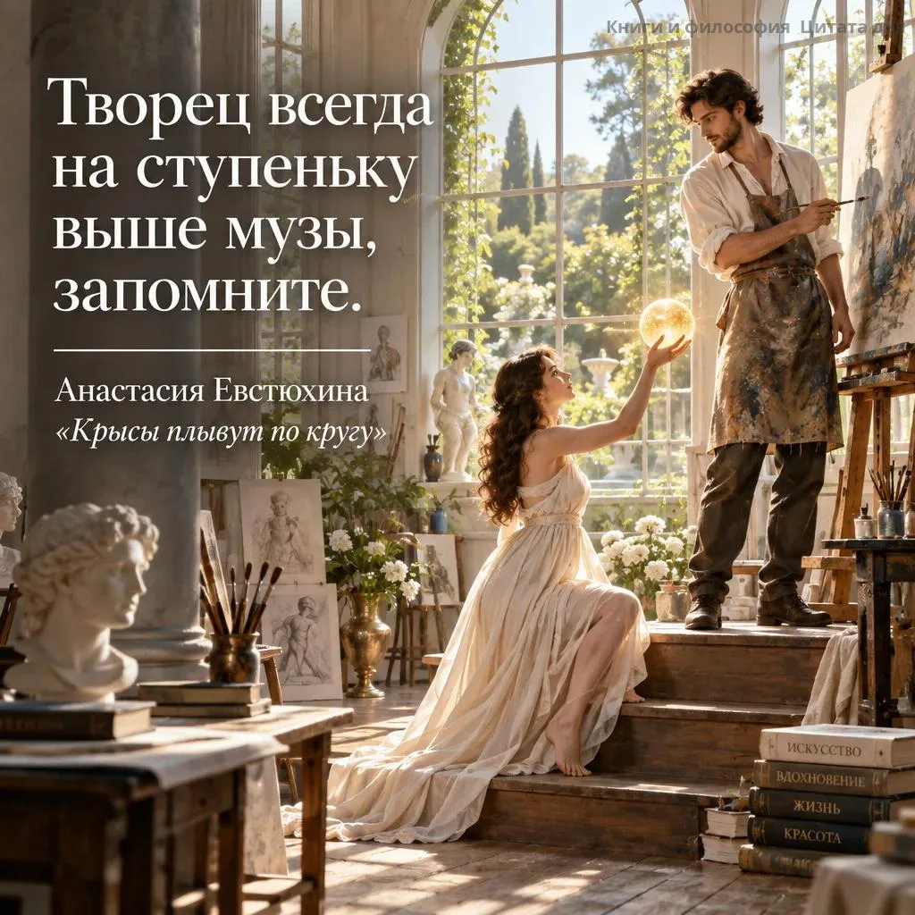 Муза — как кот: приходит, когда захочет, и уходит, не объясняя причин. Творец — как хоз...