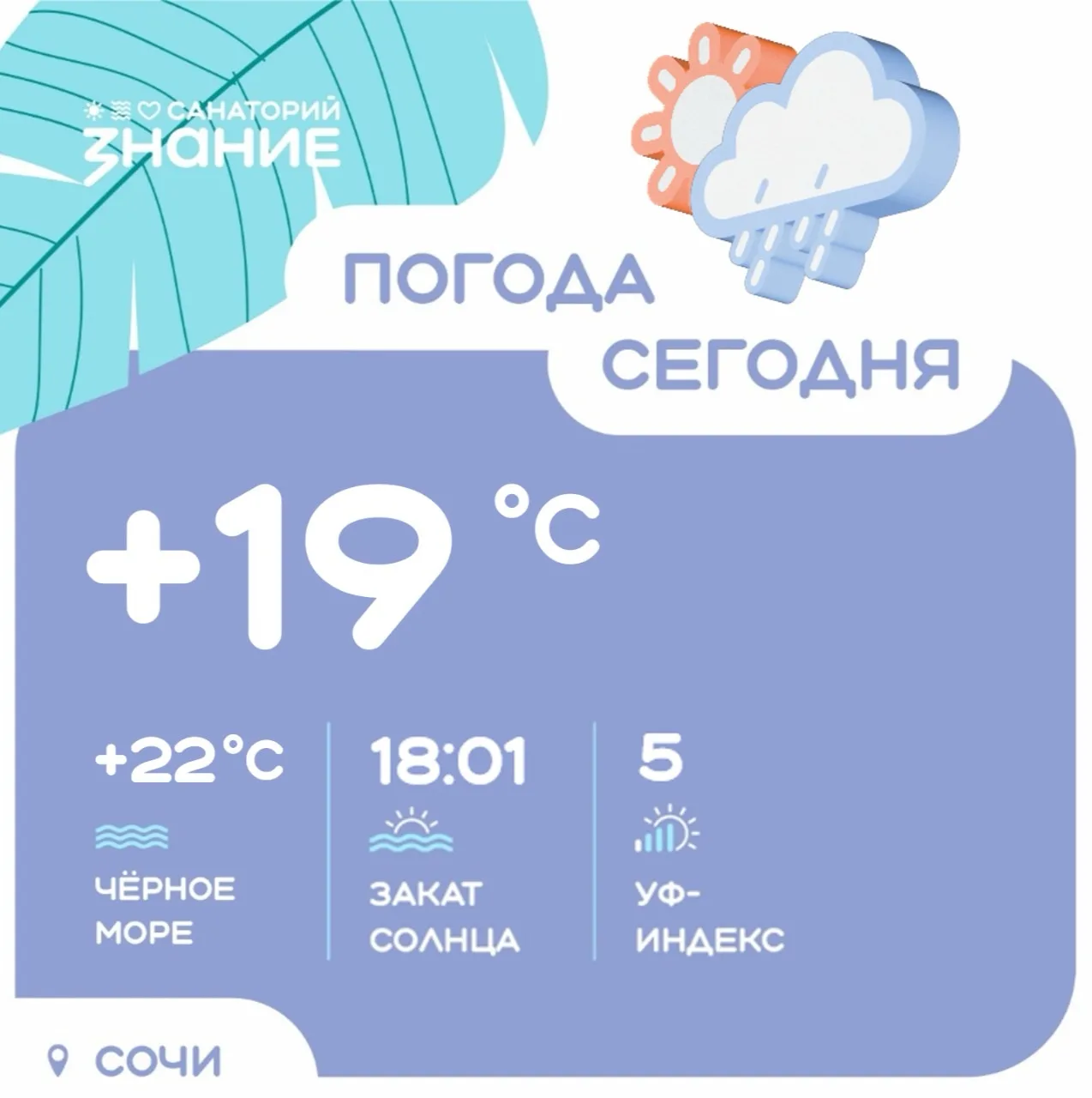В обед синоптики обещают, что тучи сгустятся и начнут плакать — но солнышко тоже будет ...