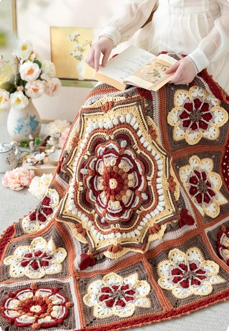 Плед крючком.